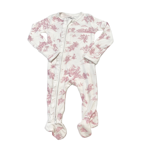 Storyland Toile Zipper Footie Pajama - Pink