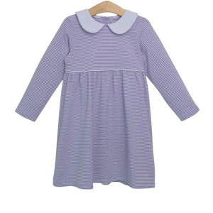 Claire Long Sleeve Dress Lavender Stripe