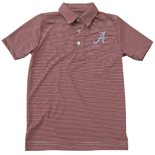 Alabama Crimson Tide Embroidered Red Stripe Polo