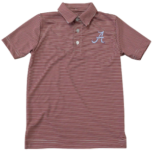 Alabama Crimson Tide Embroidered Red Stripe Polo