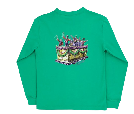 Long Sleeve Logo Tee - Mardi Gras/Kelly