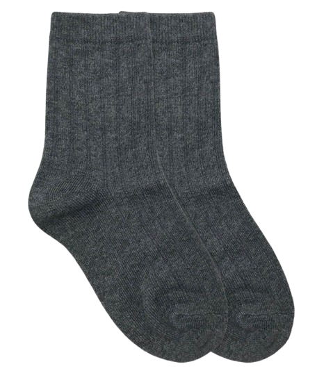 Jefferies Socks Cotton Rib Crew Socks -Charcoal