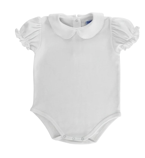White Knit - Girls Short Sleeve Onesie
