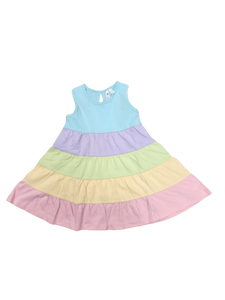 Pastel Tones 5 Tier Rainbow Twirl Dress