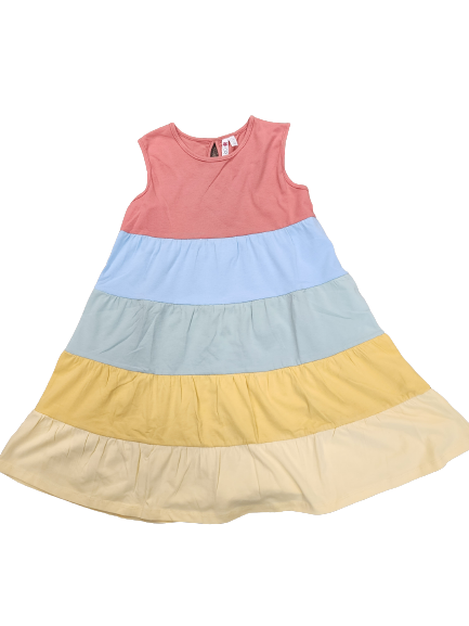 Jewel Tones 5 Tier Rainbow Twirl Dress