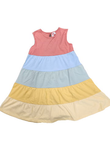 Jewel Tones 5 Tier Rainbow Twirl Dress