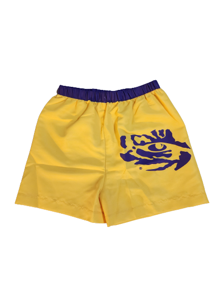 LSU Tigers Gold Shorts with Purple Waist Band