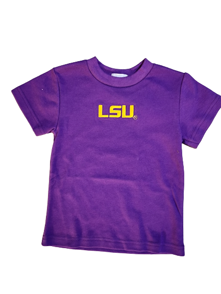 LSU Tigers Embroidered Purple Short Sleeve Boys Tee