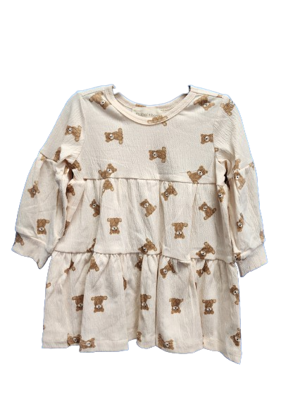 Beary Cute Textured Knit Dress - Ivory