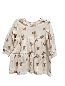 Beary Cute Textured Knit Dress - Ivory