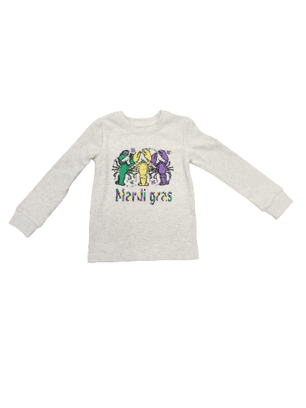 Crawfish Tee In Heathered Grey - Mardi Gras