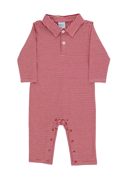 Playsuit - Red Stripe Knit