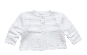White Three Button Cardigan Sweater