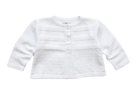 White Three Button Cardigan Sweater