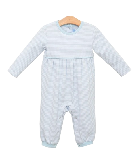 Bennett Romper - Light Blue Stripe