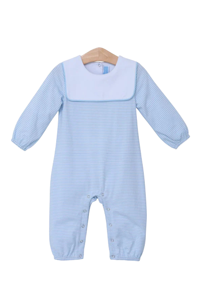 Miller Long Sleeve Romper Blue Stripe