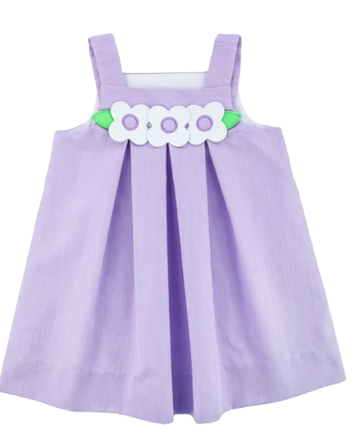 Pincord Dress with Flowers