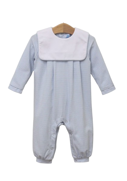 Lucas Romper - Light Blue Stripe