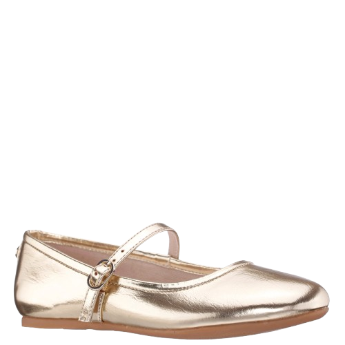 NICOLA GOLD CRACKLE METALLIC BALLET FLATS