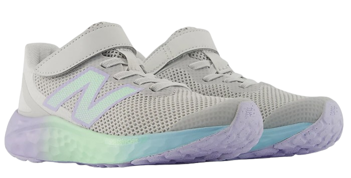 Fresh Foam Arishi v4 Bungee Lace with Top Strap - GREY MATTER with DAYBREAK and COSMIC JADE
