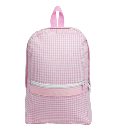 Mint Small Backpack, Pink Gingham