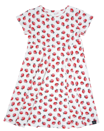 Swirly Girls Dress w/ Cap Sleeve - Love Bug
