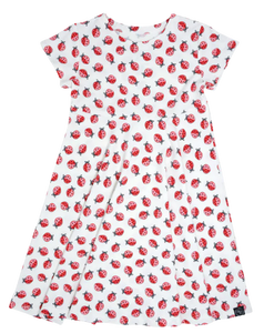 Swirly Girls Dress w/ Cap Sleeve - Love Bug