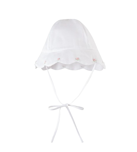 Girls Scalloped Sunhat, White*