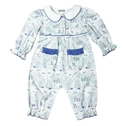Log Cabin Girl's Romper