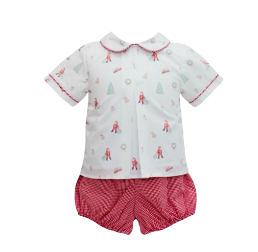 Cheery Christmas Pleat Boys Short Set
