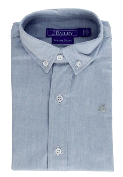 Boys Roscoe Button Down Shirt Long Sleeve Blue*