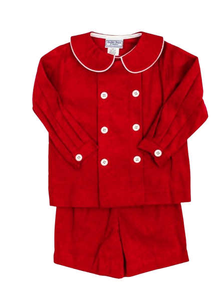Red Corduroy - Dressy Short Set