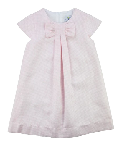 Pique Dress With Pleat And Bow