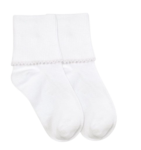 Jefferies Socks Smooth Toe Tatted Edge Turn Cuff Socks 1 Pair White Trim