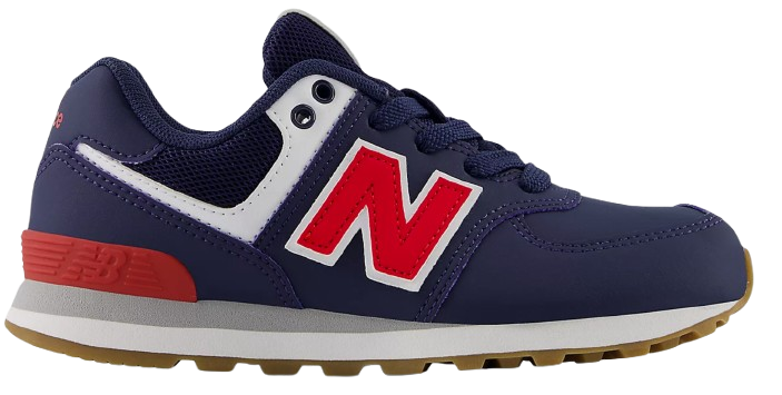 New Balance 574- New Balance Navy with Team Red