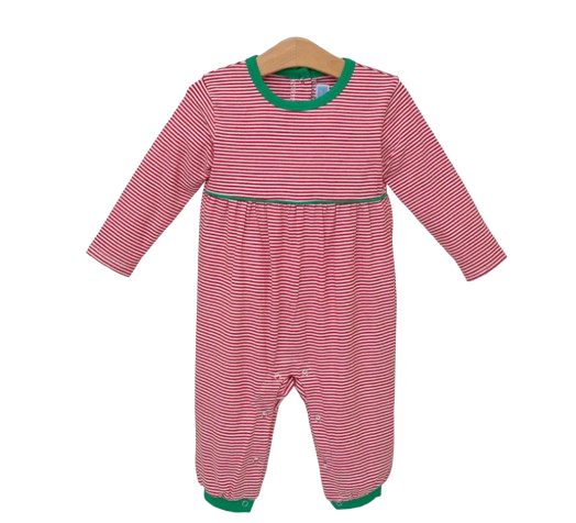 Bennett Romper Red Stripe/Green
