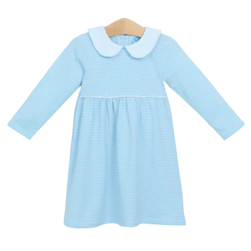 Claire Long Sleeve Dress Light Blue Stripe