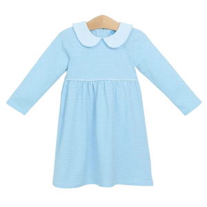 Claire Long Sleeve Dress Light Blue Stripe