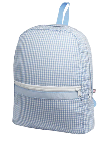 Mint Small Backpack, Baby Blue Gingham