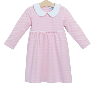 Claire Long Sleeve Dress Light Pink Stripe