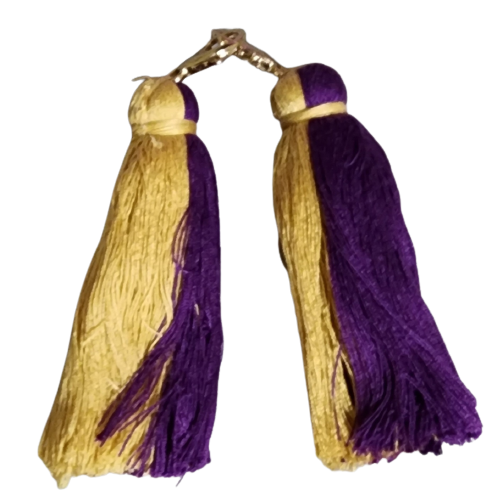 Purple and Gold Tassel Set for Marching Boots