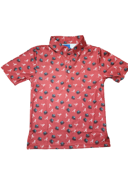 Alabama Crimson Tide Vive La Fete Repeat Logo Polo Short Sleeve Shirt