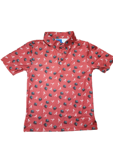 Alabama Crimson Tide Vive La Fete Repeat Logo Polo Short Sleeve Shirt