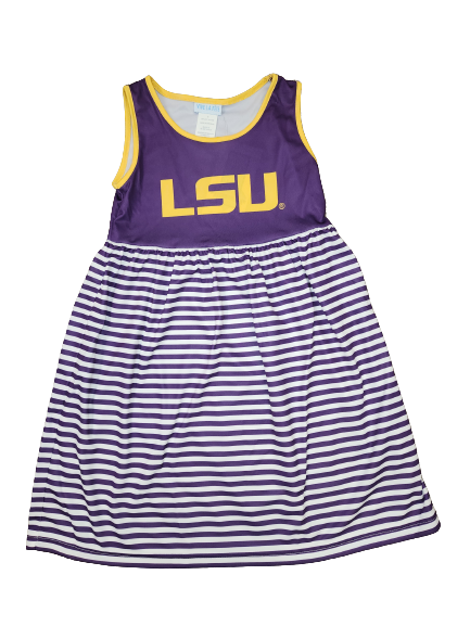 LSU Tigers Purple Sleeveless Tank Dress With Gold Striped 7 - High Quality Apparels - Vive La Fete LSU Tigers Purple Sleeveless Tank Dress With Gold Striped 7 - High Quality Apparels - Vive La Fete