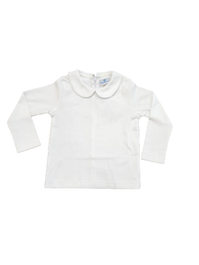 Knit Long Sleeve Blouse with White Picot