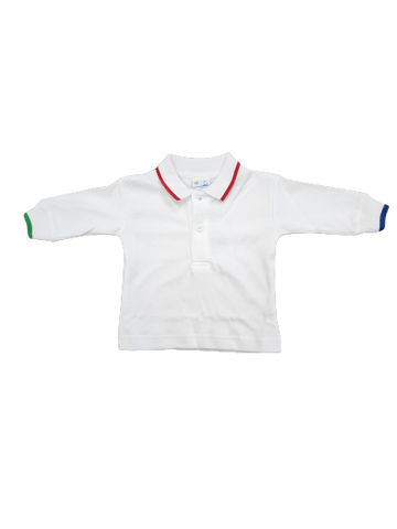 Polo With Multi Tipping   Long Sleeve