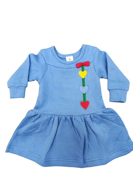 Jacquard Knit Dress with Hearts and Bows