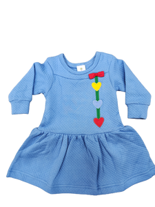 Jacquard Knit Dress with Hearts and Bows