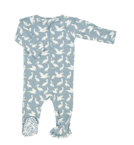 Zipper Footie -Pelican