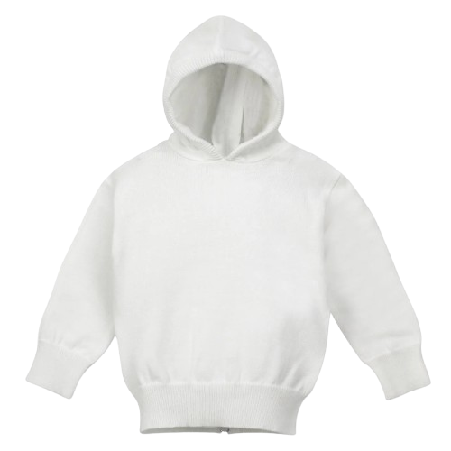 Julius Berger White Zip Back Baby Girl Sweater